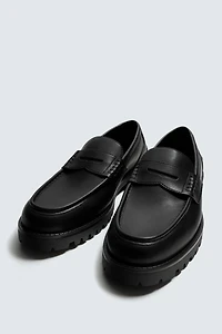 PENNY LOAFERS WITH TRACK SOLE