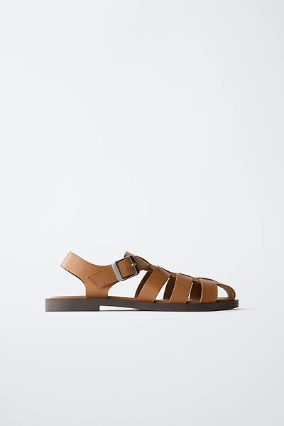 SANDALES STYLE PLAGE EN CUIR