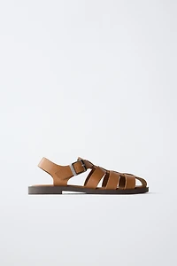 SANDALES STYLE PLAGE EN CUIR