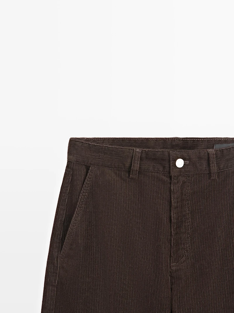 Barrel fit corduroy trousers