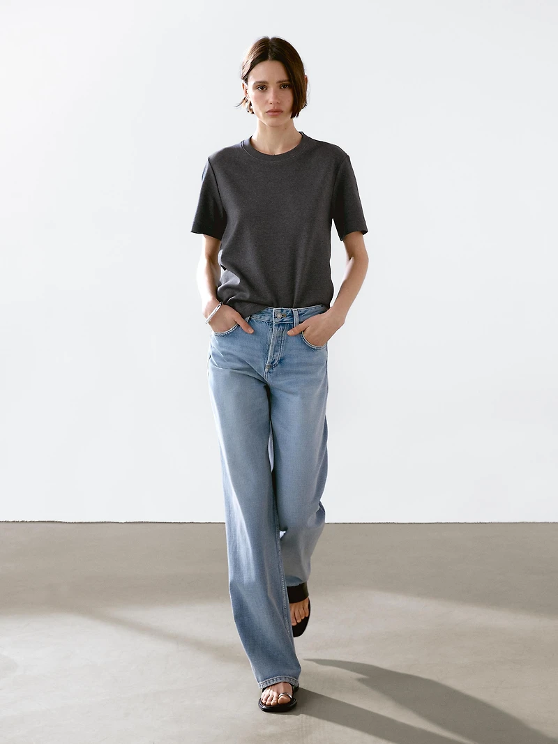 100% cotton interlock crew neck T-shirt