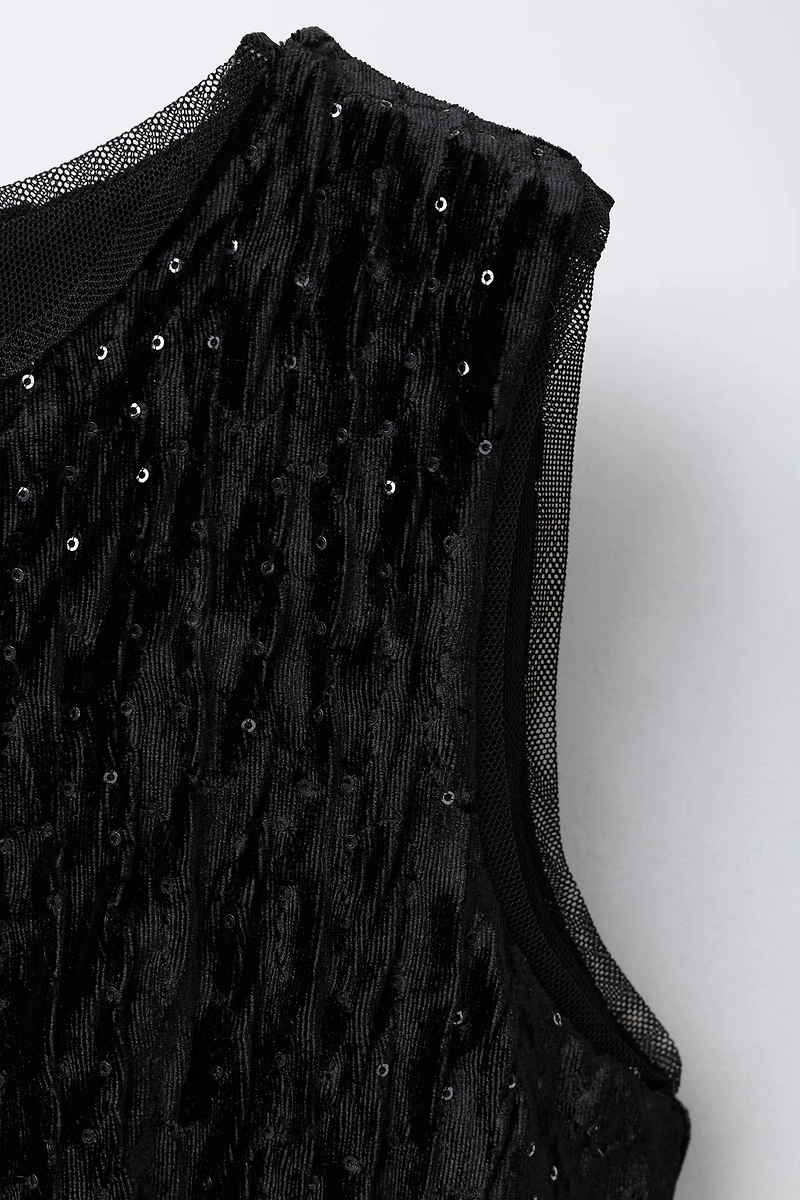 COMBINAISON LONGUE EN VELOURS À PAILLETTES