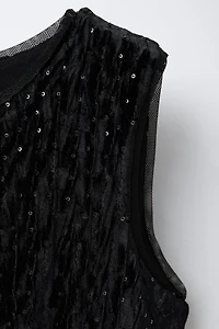 COMBINAISON LONGUE EN VELOURS À PAILLETTES