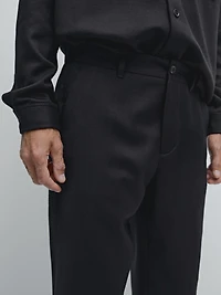 Pantalon en flanelle 100 % laine élastiqué sur le côté