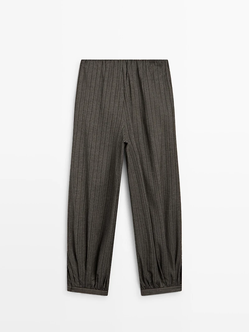 Striped flowing balloon pants