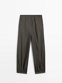 Striped flowing balloon pants