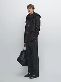 Regular fit cotton blend shirt