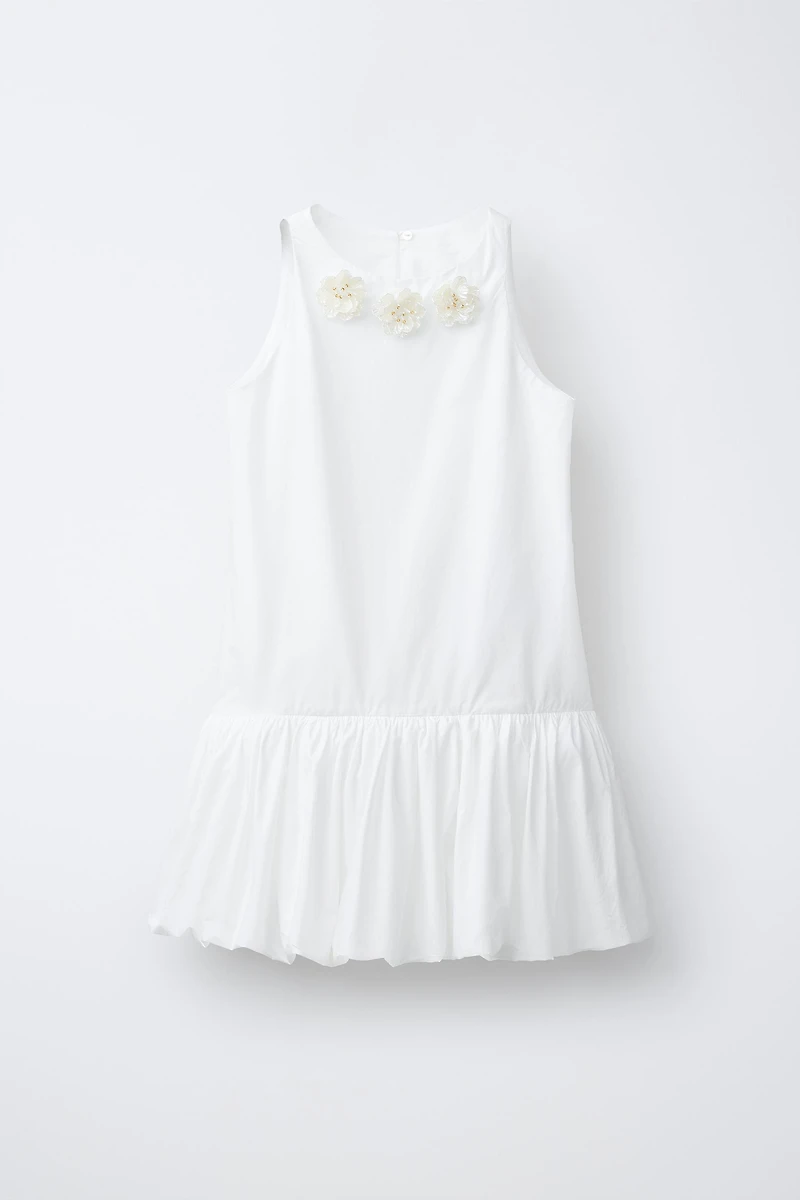 JEWEL FLOWER HALTER NECK DRESS