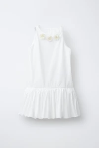 JEWEL FLOWER HALTER NECK DRESS