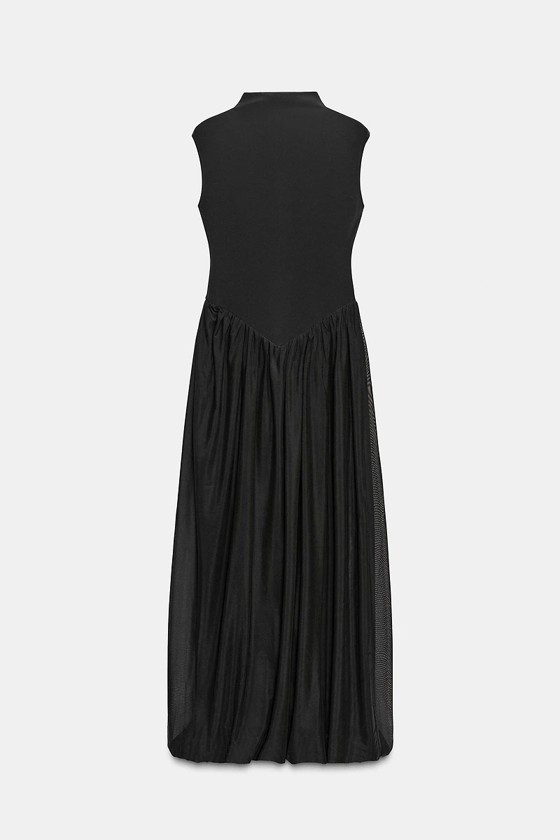 LONG TULLE COMBINATION DRESS
