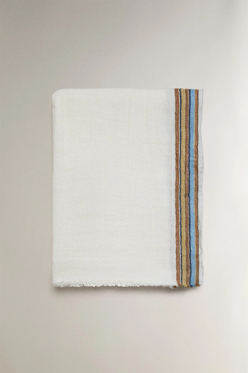 STRIPED LINEN BLANKET