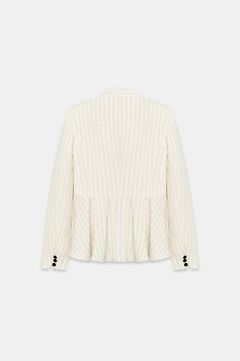 STRIPED PEPLUM BLAZER