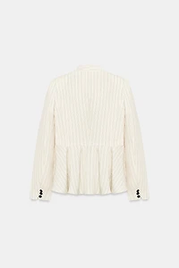 STRIPED PEPLUM BLAZER