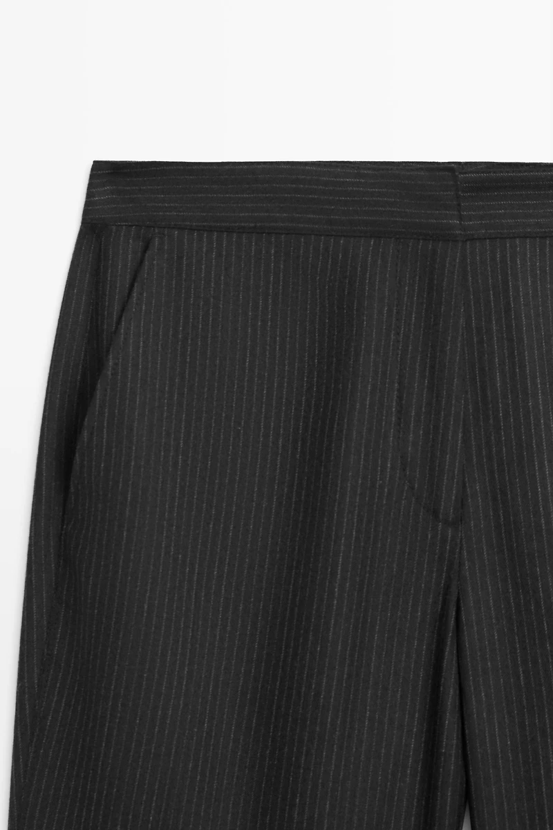 Flare fit pinstripe trousers