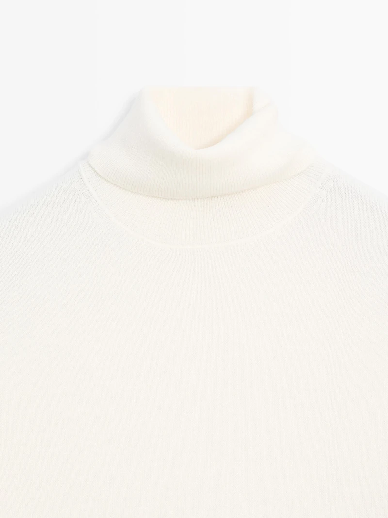 Knit wool and cashmere sweater with high neck - LIMITED