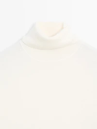 Knit wool and cashmere sweater with high neck - LIMITED