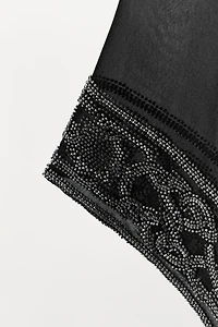 BEADED SEMI-SHEER BATWING CAPE