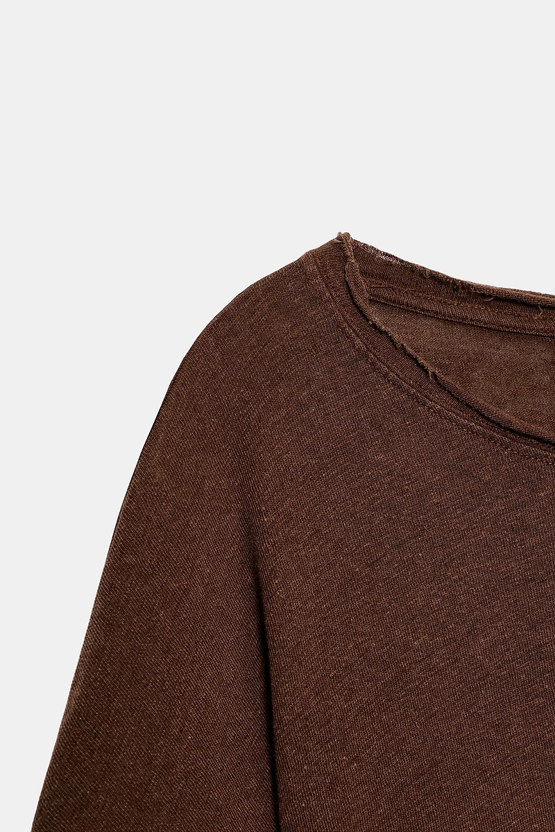 T-SHIRT CAPE EN COTON ET LIN
