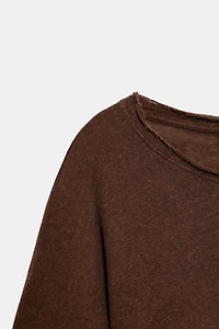 T-SHIRT CAPE EN COTON ET LIN