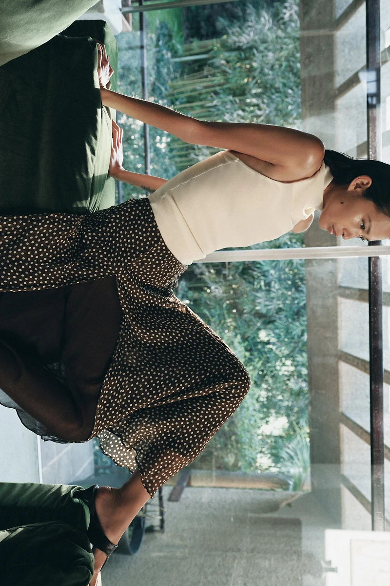 ZW COLLECTION ASYMMETRIC POLKA DOT SKIRT