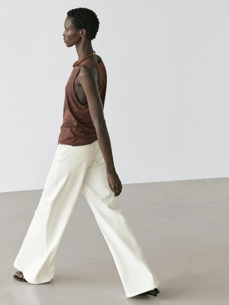 100% linen strappy top