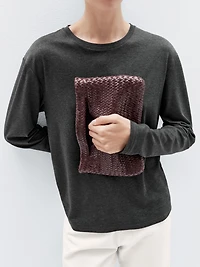 Mini-sac en cuir nappa tressé