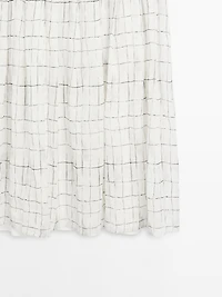 Flared check midi dress