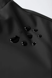 WATER REPELLENT FAUX FUR LINED RUBBERIZED JACKET