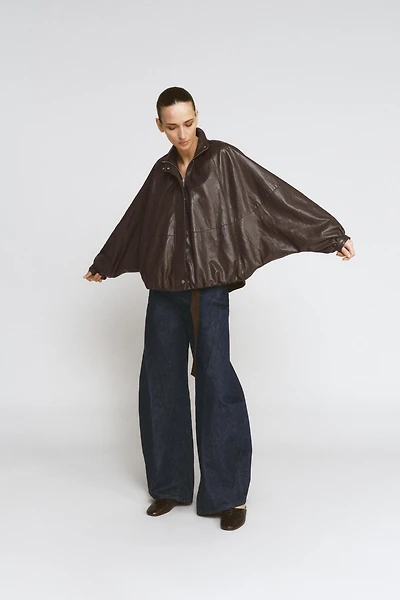 FAUX LEATHER BOMBER JACKET ZW COLLECTION