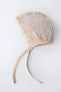 CAPOTE GAZE DE COTTON FLEURS ET DENTELLE