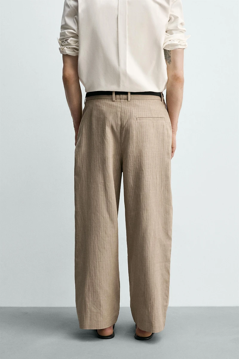 PANTALON RELAXED EN LIN ET COTON
