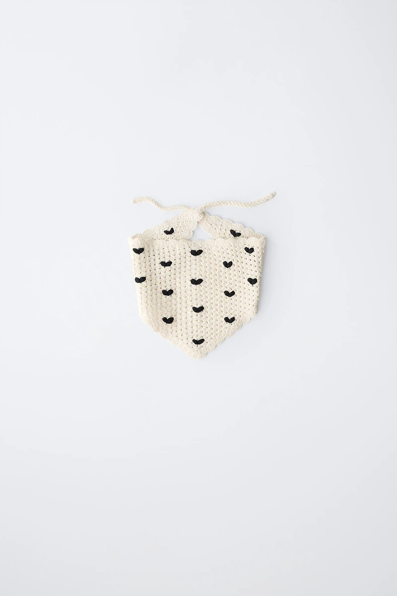 HEARTS CROCHET KNIT BANDANA