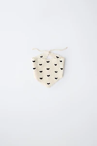 HEARTS CROCHET KNIT BANDANA