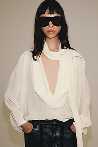 ZW COLLECTION TIE-NECK SHIRT
