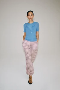 ZW COLLECTION PLAID BALLOON PANTS