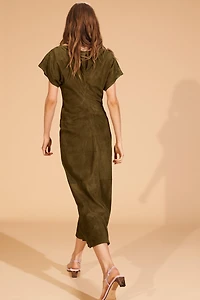 LIMITED EDITION SUEDE DRAPED DRESS