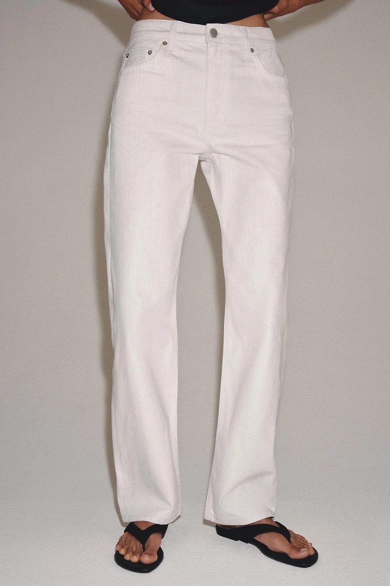 ZW COLLECTION MID-RISE STRAIGHT LEG JEANS