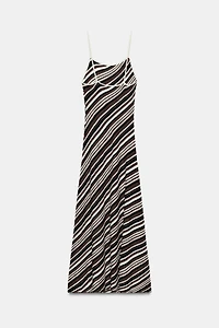 RUSTIC STRIPED MIDI DRESS