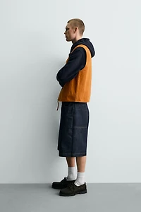 WASHED TOPSTITCHED VEST