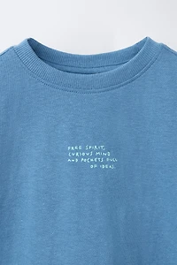 T-SHIRT TEXTE COTON ET LIN