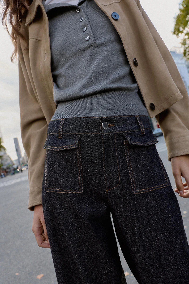 Z1975 MID-RISE CULOTTE JEANS WITH FLAP POCKETS