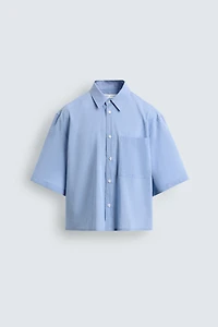 PLAID CROPPED FIT SHIRT
