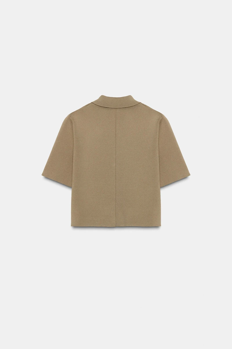SHORT SLEEVE KNIT CARDIGAN