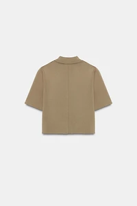 SHORT SLEEVE KNIT CARDIGAN