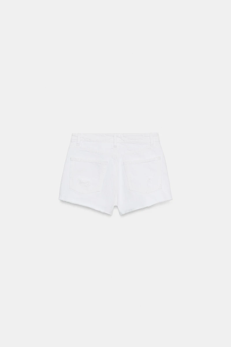 SHORT EN JEAN TRF TAILLE HAUTE DÉCHIRÉ
