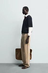 CONTRASTING STRUCTURED KNIT POLO