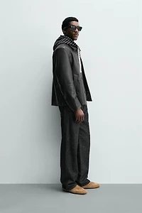 FAUX LEATHER REGULAR FIT OVERSHIRT