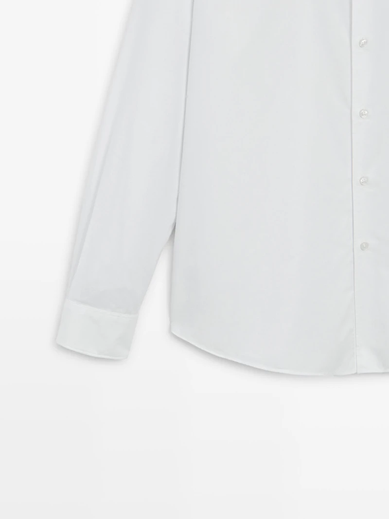 Chemise slim chinée en twill