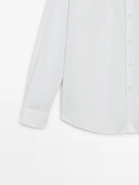 Chemise slim chinée en twill