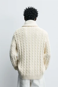 TEXTURED WOVEN SWEATER